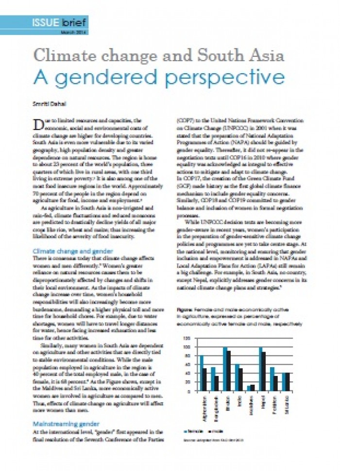 Climate change and South Asia A gendered perspective Climate change and South Asia A gendered perspective